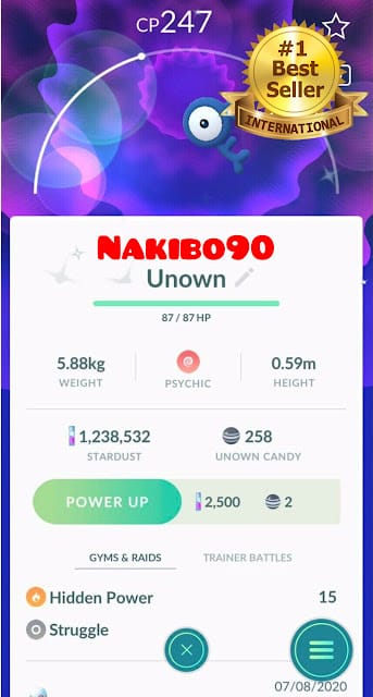 Pokémon Go Shiny Unown F