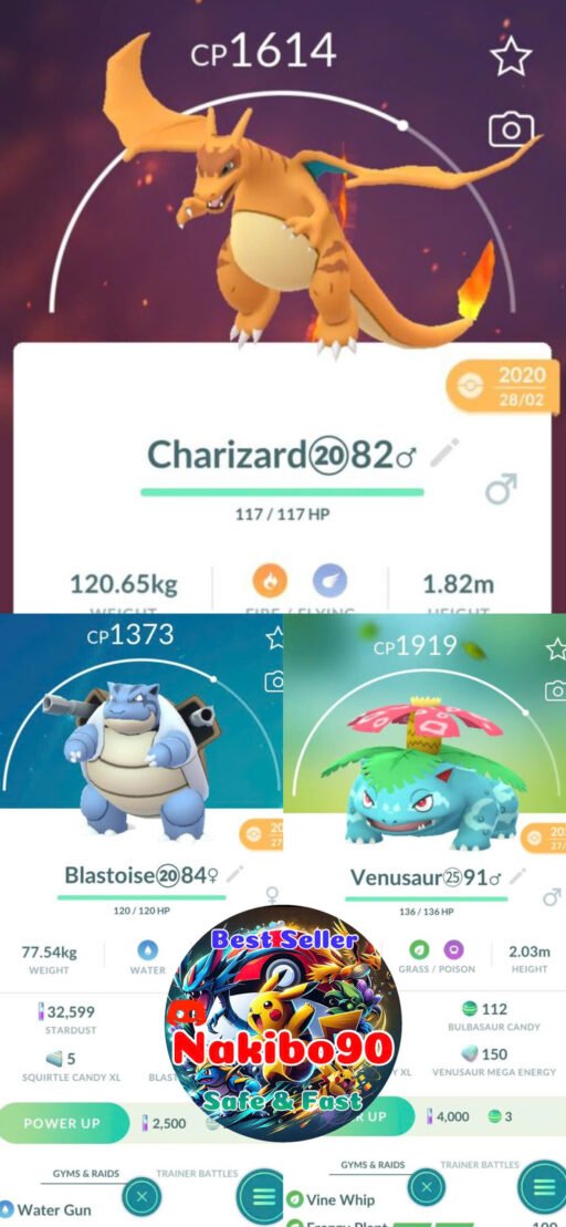 Pokémon Go Clone Charizard, Clone Venusaur, Clone Blastoise – Trade 20.000 stardust (Read Describe)