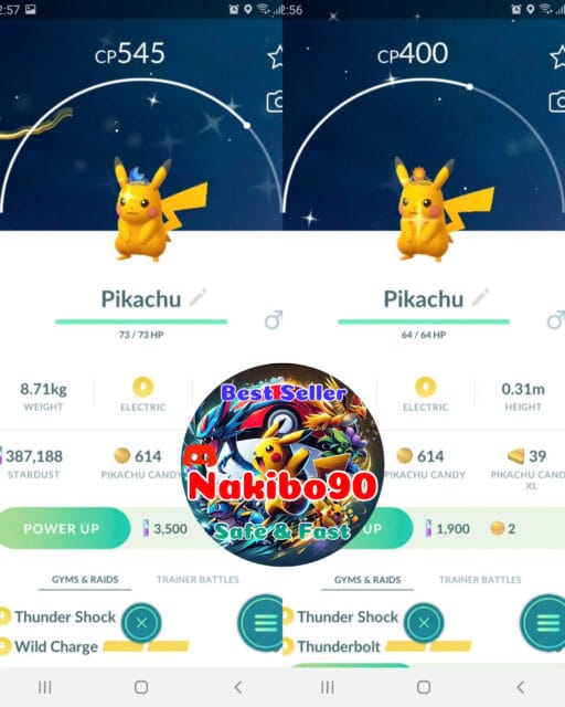 Pokémon Go Shiny Pikachu Sun Crown - Shiny Pikachu Moon Crown - Trade 20k stardust (Read Describe)