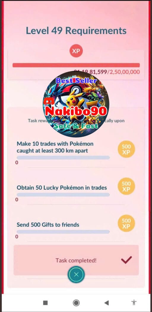 Pokémon Go Requirements for Level 49