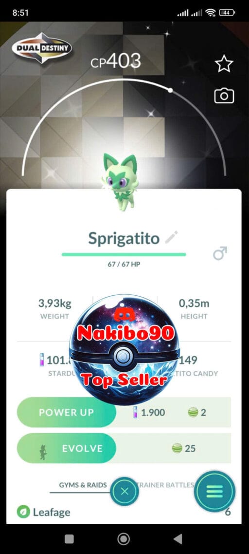 Pokémon Go Shiny Sprigatito special background Dual Destiny