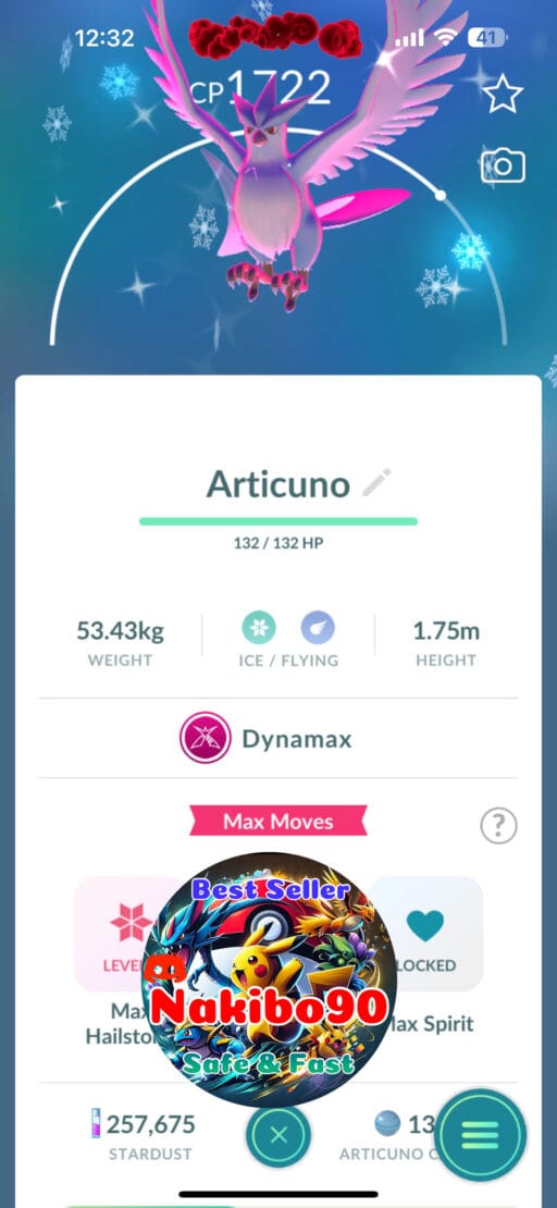 Pokémon Go Shiny Dynamax Articuno - PTC Account - Trade 20k stardust (Read Describe) - 1 Million Stardust