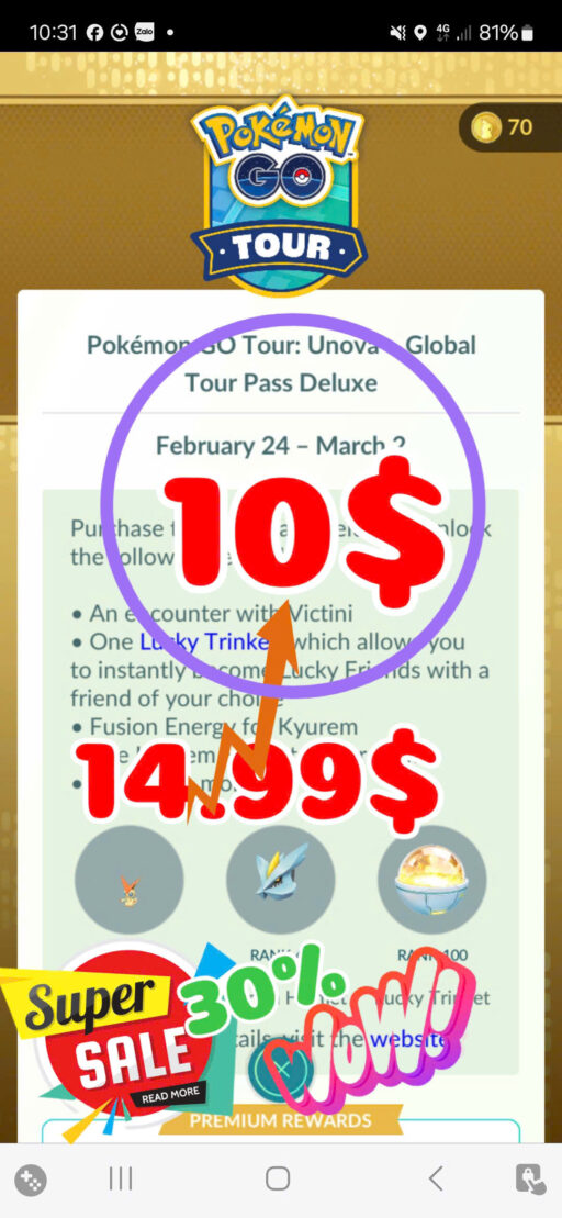 Pokémon Go - Unova Global Tour Pass Deluxe - Very Cheap