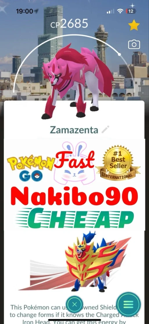 Pokémon Go Shiny Zamazenta Osaka Background